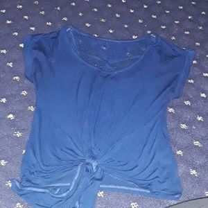 Blue cropped blouse
